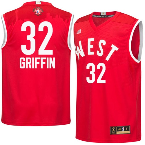Men's Adidas Los Angeles Clippers #32 Blake Griffin Authentic Red 2016 All Star NBA Jersey