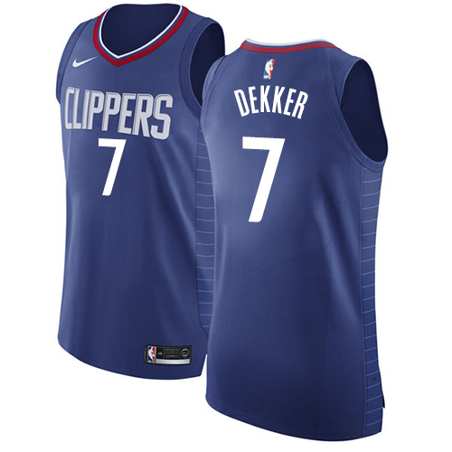 Women's Nike Los Angeles Clippers #7 Sam Dekker Authentic Blue Road NBA Jersey - Icon Edition