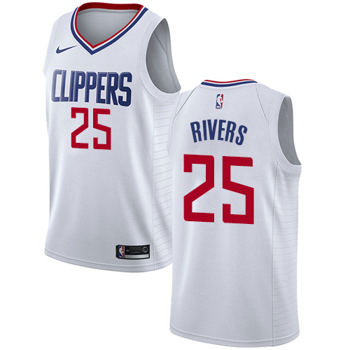 Youth Adidas Los Angeles Clippers #25 Austin Rivers Authentic White Home NBA Jersey