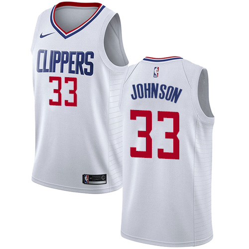 Youth Adidas Los Angeles Clippers #33 Wesley Johnson Authentic White Home NBA Jersey
