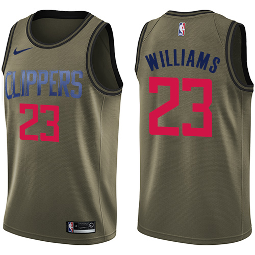 Youth Nike Los Angeles Clippers #23 Louis Williams Swingman Green Salute to Service NBA Jersey