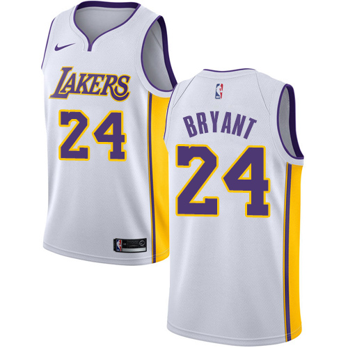Men's Adidas Los Angeles Lakers #24 Kobe Bryant Authentic White Alternate NBA Jersey