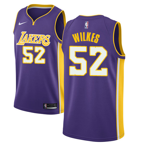 Men's Adidas Los Angeles Lakers #52 Jamaal Wilkes Swingman Purple Road NBA Jersey