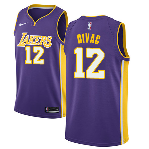 Men's Adidas Los Angeles Lakers #12 Vlade Divac Swingman Purple Road NBA Jersey