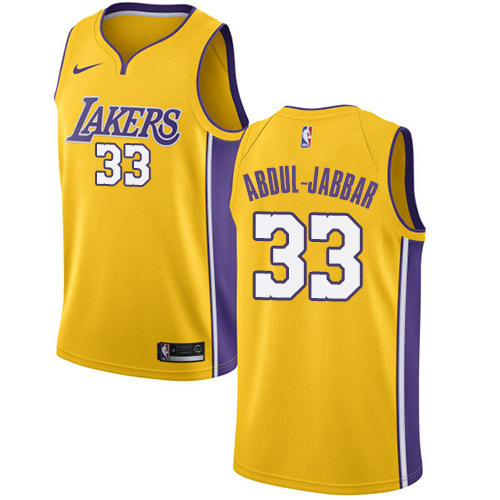 Men's Nike Los Angeles Lakers #33 Kareem Abdul-Jabbar Swingman Gold Home NBA Jersey - Icon Edition