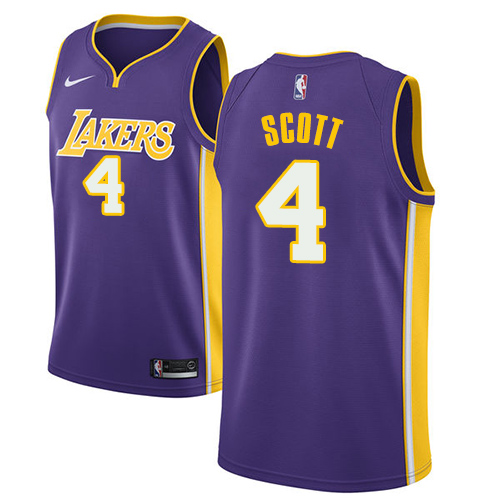 Men's Adidas Los Angeles Lakers #4 Byron Scott Swingman Purple Road NBA Jersey