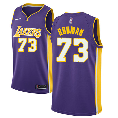 Men's Adidas Los Angeles Lakers #73 Dennis Rodman Authentic Purple Road NBA Jersey