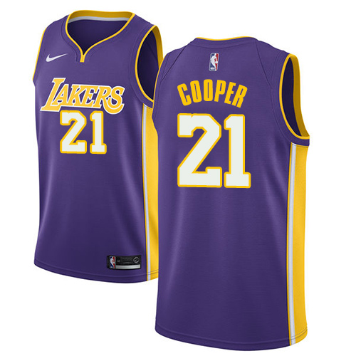 Men's Adidas Los Angeles Lakers #21 Michael Cooper Swingman Purple Road NBA Jersey