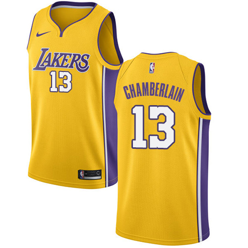 Men's Nike Los Angeles Lakers #13 Wilt Chamberlain Swingman Gold Home NBA Jersey - Icon Edition