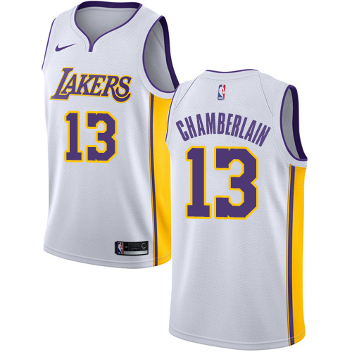 Men's Adidas Los Angeles Lakers #13 Wilt Chamberlain Authentic White Alternate NBA Jersey