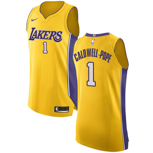 Men's Nike Los Angeles Lakers #1 Kentavious Caldwell-Pope Authentic Gold Home NBA Jersey - Icon Edition