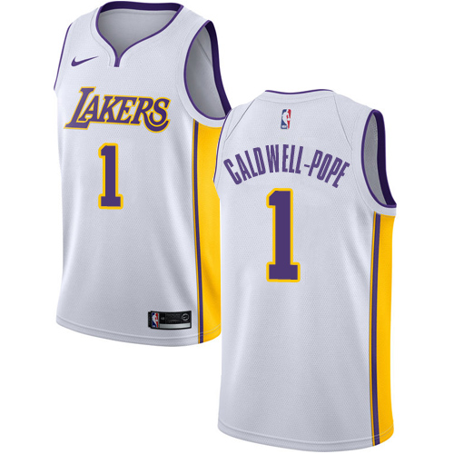 Men's Adidas Los Angeles Lakers #1 Kentavious Caldwell-Pope Authentic White Alternate NBA Jersey
