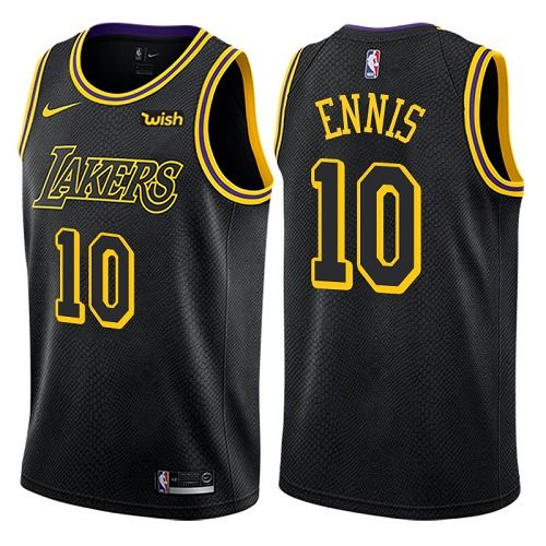 Men's Nike Los Angeles Lakers #10 Tyler Ennis Authentic Black City Edition NBA Jersey
