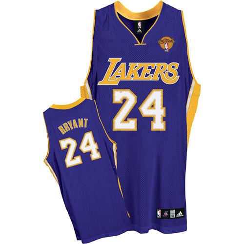 Men's Adidas Los Angeles Lakers #24 Kobe Bryant Authentic Purple Road Final Patch NBA Jersey