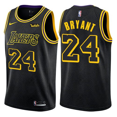 Men's Nike Los Angeles Lakers #24 Kobe Bryant Authentic Black City Edition NBA Jersey