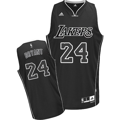 Men's Adidas Los Angeles Lakers #24 Kobe Bryant Swingman Black/White NBA Jersey