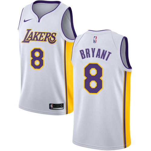 Men's Adidas Los Angeles Lakers #8 Kobe Bryant Authentic White Alternate NBA Jersey