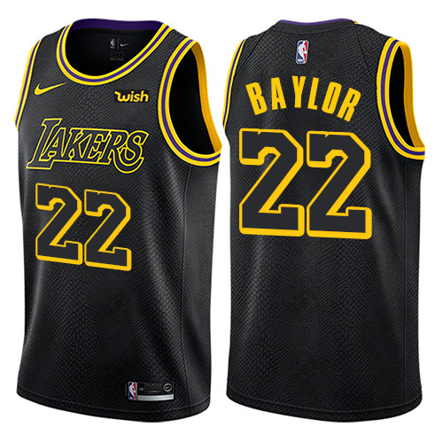 Men's Nike Los Angeles Lakers #22 Elgin Baylor Authentic Black City Edition NBA Jersey