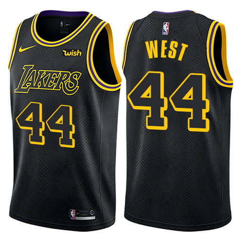 Men's Nike Los Angeles Lakers #44 Jerry West Swingman Black City Edition NBA Jersey
