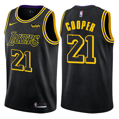 Men's Nike Los Angeles Lakers #21 Michael Cooper Swingman Black City Edition NBA Jersey