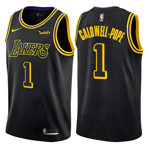 Men's Nike Los Angeles Lakers #1 Kentavious Caldwell-Pope Swingman Black City Edition NBA Jersey