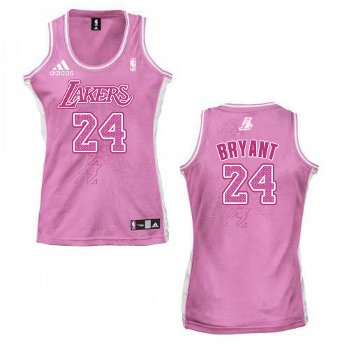 Women's Adidas Los Angeles Lakers #24 Kobe Bryant Swingman Pink Fashion NBA Jersey