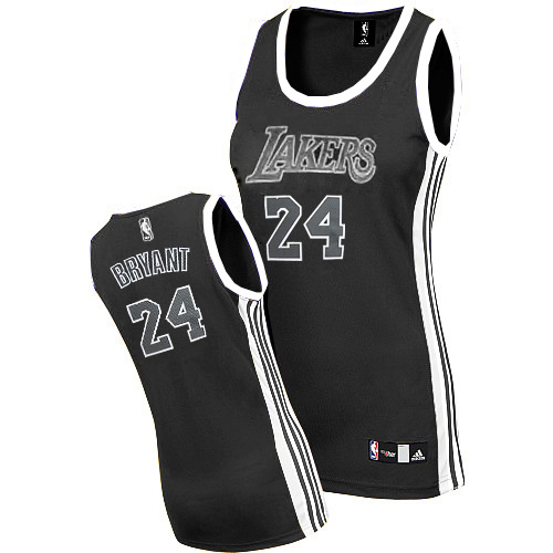 Women's Adidas Los Angeles Lakers #24 Kobe Bryant Authentic Black/White NBA Jersey