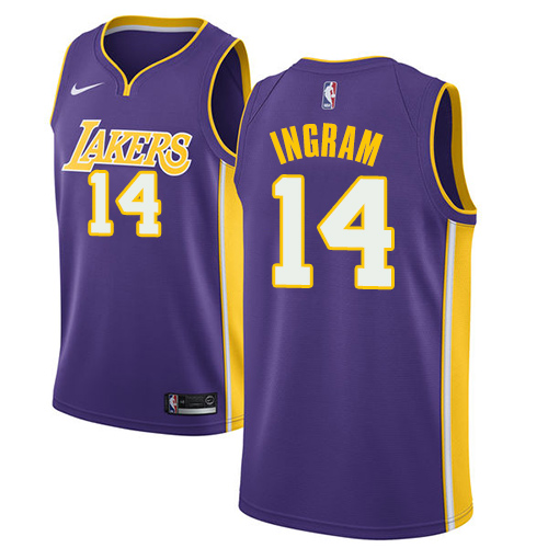Men's Adidas Los Angeles Lakers #14 Brandon Ingram Authentic Purple Road NBA Jersey