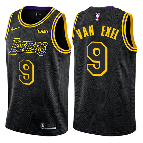 Men's Nike Los Angeles Lakers #9 Nick Van Exel Authentic Black City Edition NBA Jersey