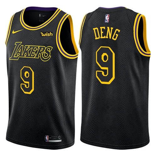 Men's Nike Los Angeles Lakers #9 Luol Deng Authentic Black City Edition NBA Jersey