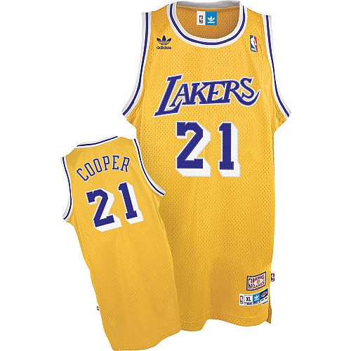 Men's Mitchell and Ness Los Angeles Lakers #21 Michael Cooper Swingman Gold Throwback NBA Jersey