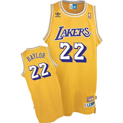 Men's Mitchell and Ness Los Angeles Lakers #22 Elgin Baylor Swingman Gold Throwback NBA Jersey