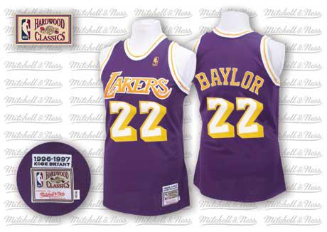 Men's Mitchell and Ness Los Angeles Lakers #22 Elgin Baylor Swingman Purple Throwback NBA Jersey