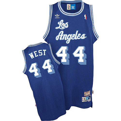 Men's Mitchell and Ness Los Angeles Lakers #44 Jerry West Swingman Blue Throwback NBA Jersey