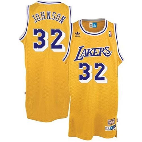 Youth Adidas Los Angeles Lakers #32 Magic Johnson Authentic Gold Throwback NBA Jersey