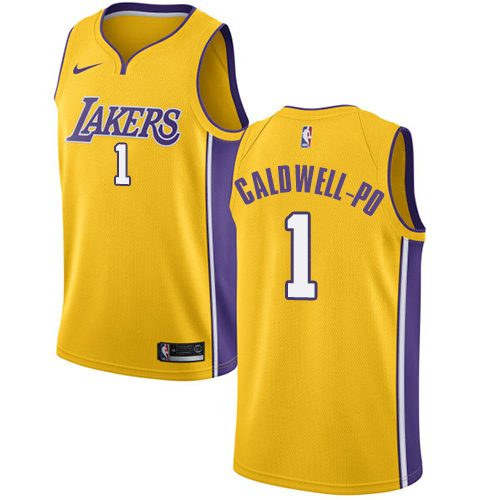 Women's Nike Los Angeles Lakers #1 Kentavious Caldwell-Pope Swingman Gold Home NBA Jersey - Icon Edition