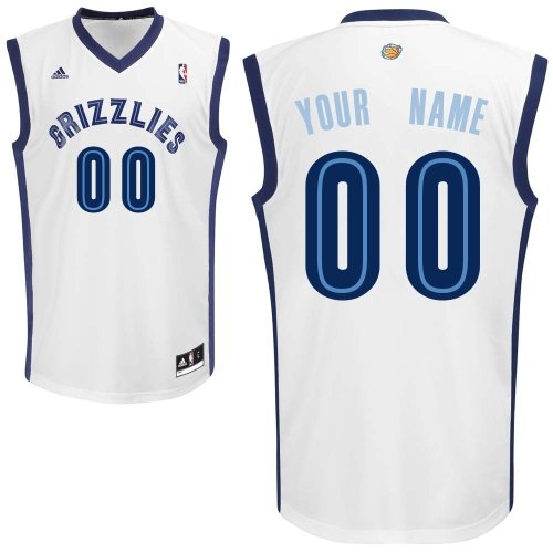 Men's Adidas Memphis Grizzlies Customized Swingman White Home NBA Jersey
