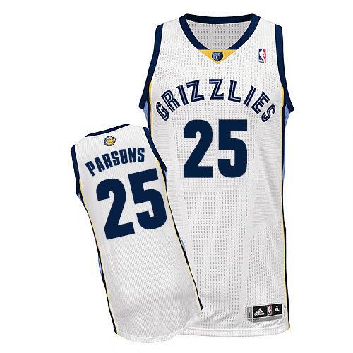 Men's Adidas Memphis Grizzlies #25 Chandler Parsons Authentic White Home NBA Jersey