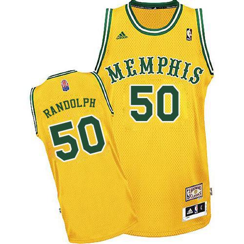 Men's Adidas Memphis Grizzlies #50 Zach Randolph Swingman Gold ABA Hardwood Classic NBA Jersey