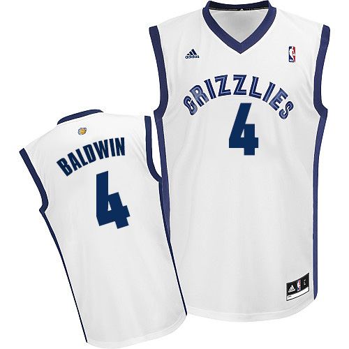Men's Adidas Memphis Grizzlies #4 Wade Baldwin Swingman White Home NBA Jersey