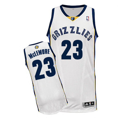 Men's Adidas Memphis Grizzlies #23 Ben McLemore Authentic White Home NBA Jersey