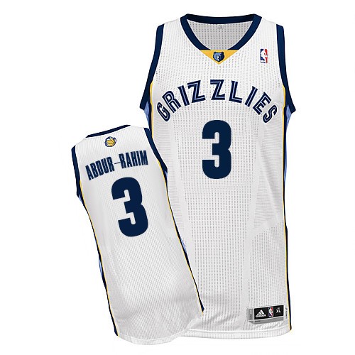Men's Adidas Memphis Grizzlies #3 Shareef Abdur-Rahim Authentic White Home NBA Jersey