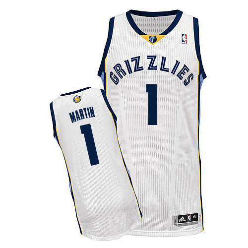 Men's Adidas Memphis Grizzlies #1 Jarell Martin Authentic White Home NBA Jersey