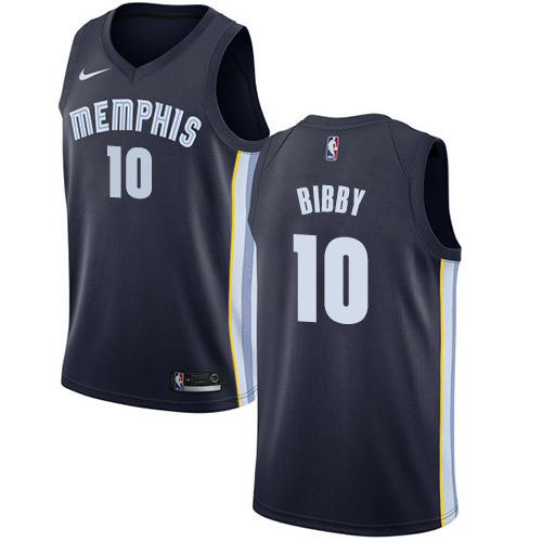 Women's Nike Memphis Grizzlies #10 Mike Bibby Swingman Navy Blue Road NBA Jersey - Icon Edition