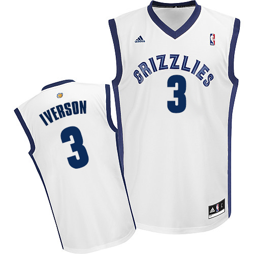 Youth Adidas Memphis Grizzlies #3 Allen Iverson Swingman White Home NBA Jersey