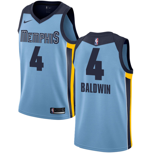 Women's Nike Memphis Grizzlies #4 Wade Baldwin Swingman Light Blue NBA Jersey Statement Edition