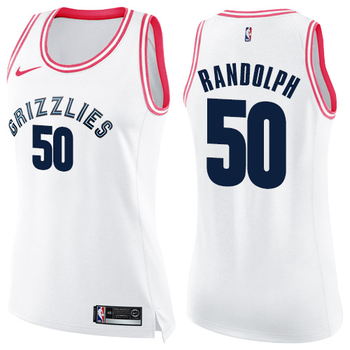 Women's Nike Memphis Grizzlies #50 Zach Randolph Swingman White/Pink Fashion NBA Jersey