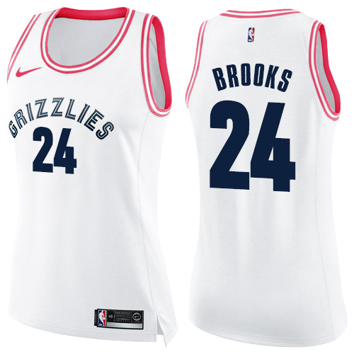 Women's Nike Memphis Grizzlies #24 Dillon Brooks Swingman White/Pink Fashion NBA Jersey
