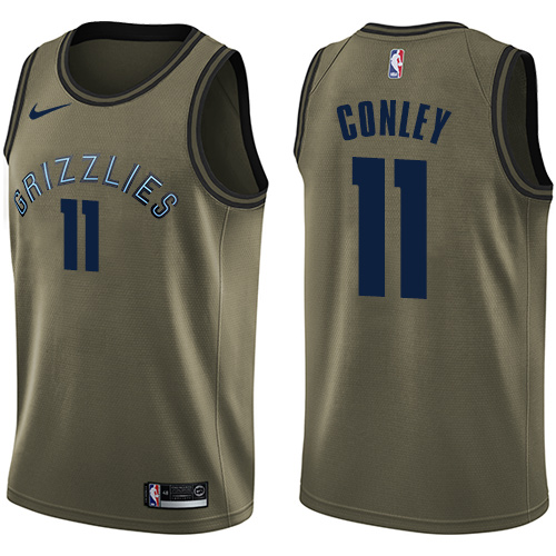 Youth Nike Memphis Grizzlies #11 Mike Conley Swingman Green Salute to Service NBA Jersey