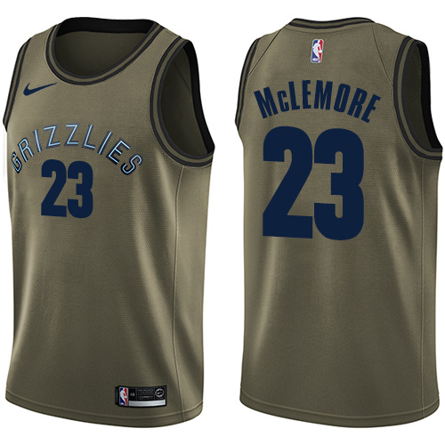 Men's Nike Memphis Grizzlies #23 Ben McLemore Swingman Green Salute to Service NBA Jersey